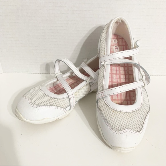 Champion White Leather and Mesh Slip On Strappy Sneakers Velcro Closure Sporty - Picture 2 of 12